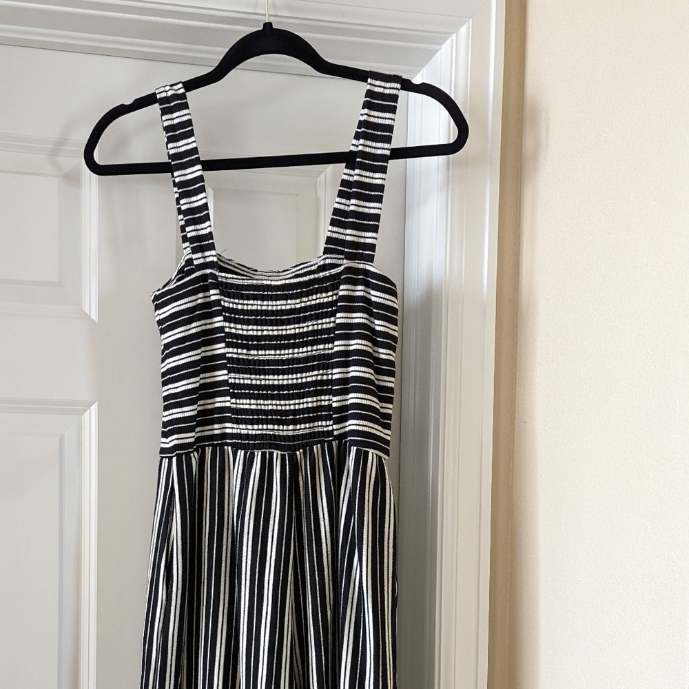 Black and white striped romper